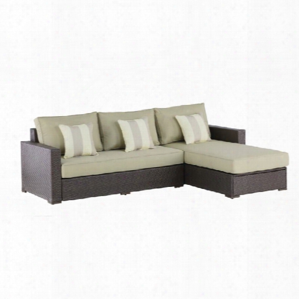 Serta Laguna Wicker Patio Storage Sectional With Cushions In Brown