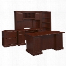 Kathy Ireland by Bush Bennington 4 Piece Office Set in Harvest Cherry