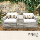 TKC Fairmont 3 Piece Patio Wicker Loveseat in White