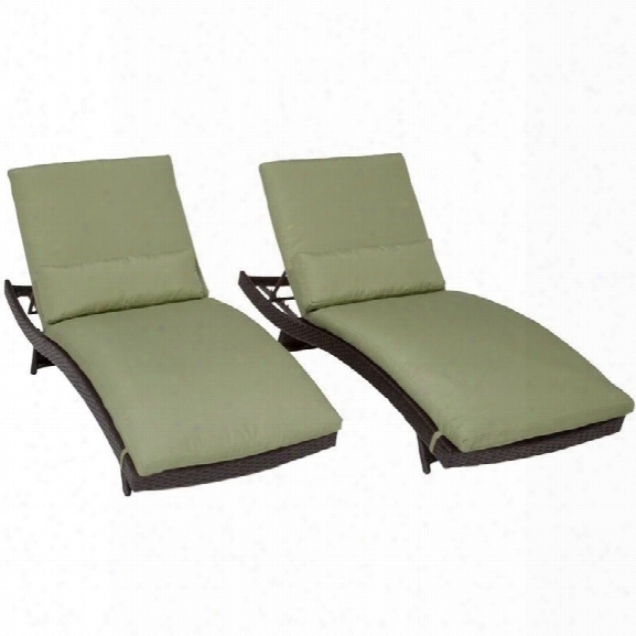 Tkc Bali Wicker Patio Lounges In Cilantro (set Of 2)