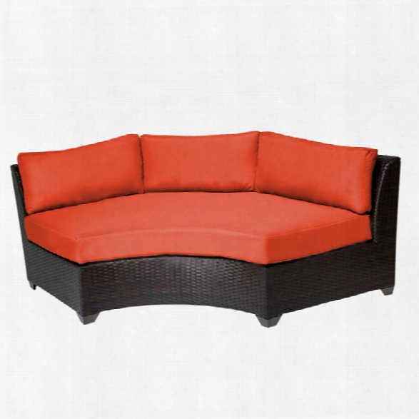 Tkc Barbados Curved Armless Patio Sofa In Orange (set Of 2)