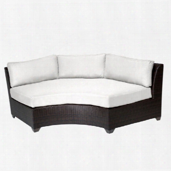 Tkc Barbados Curved Armless Patio Sofa In White (set Of 2)