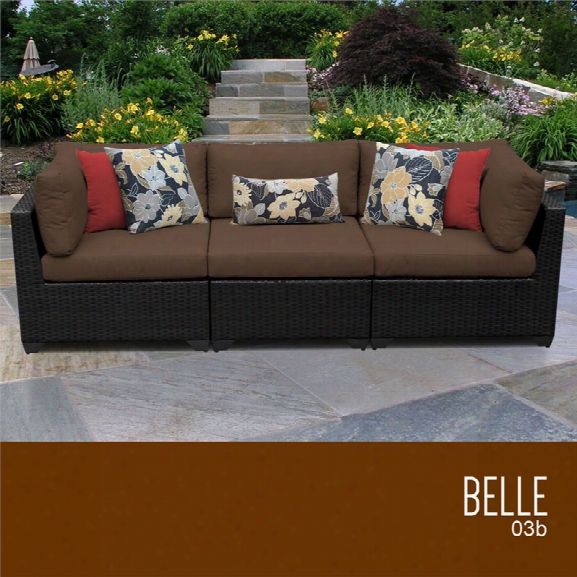 Tkc Belle 3 Piece Patio Wicker Sofa In Brown