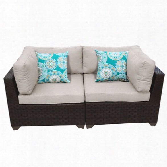 Tkc Belle Patio Wicker Loveseat In Beige