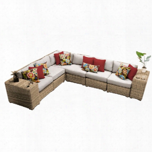 Tkc Cape Cod 8 Piece Patio Wicker Sectional