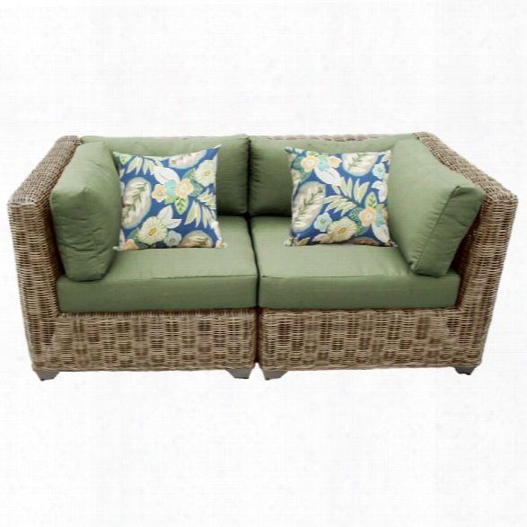 Tkc Cape Cod Patio Wicker Loveseat In Green