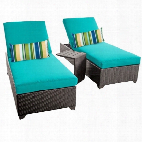 Tkc Classic 2 Wicker Patio Lounges With Side Table In Aruba