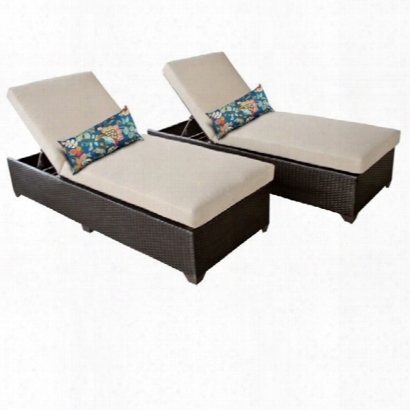 Tkc Classic Wicker Patio Lounges In Beige (set Of 2)