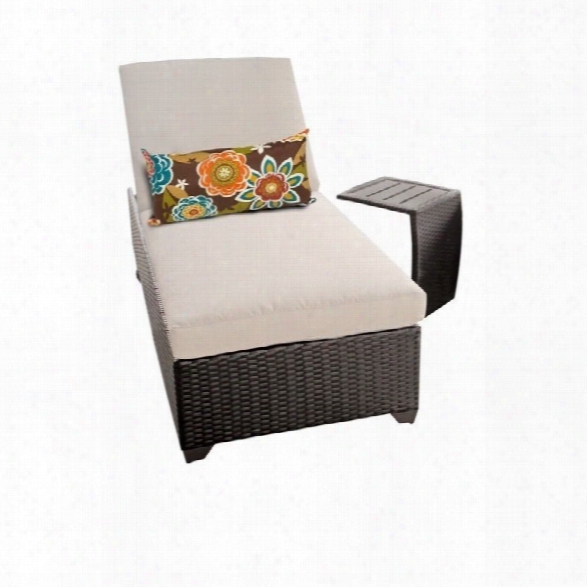 Tkc Classic Wicker Patio Lounges With Side Table In Beige