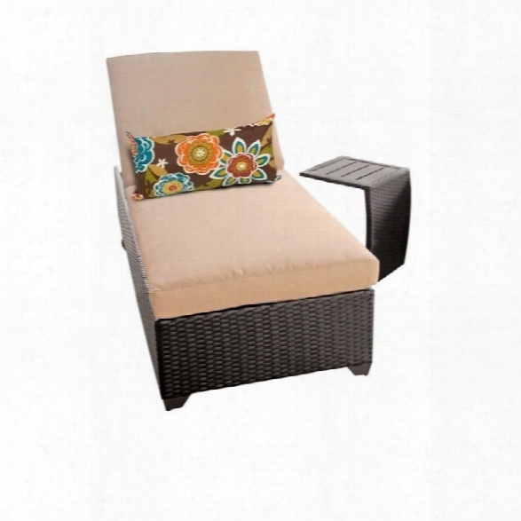 Tkc Classic Wicker Patio Lounges With Side Table In Wheat