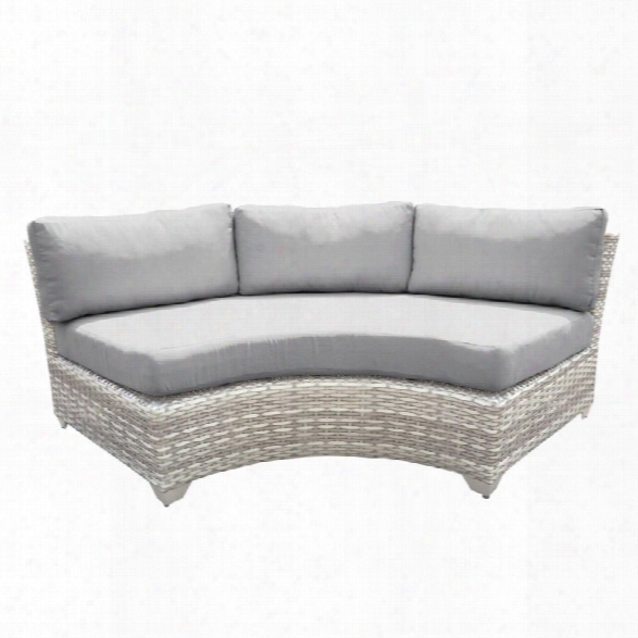 Tkc Fairmont Curved Armless Patio Sofa In Gray (set Of 2)