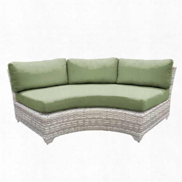 Tkc Fairmont Curved Armless Patio Sofa In Green (set Of 2)