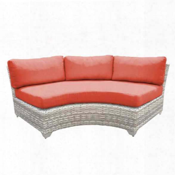 Tkc Fairmont Curved Armless Patio Sofa In Orange (set Of 2)