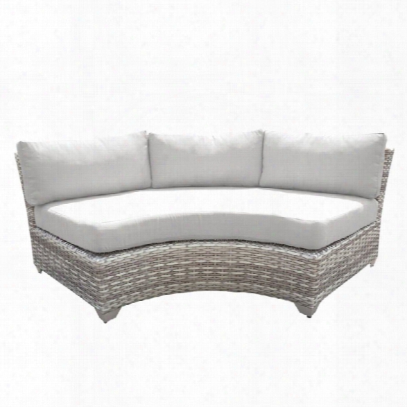 Tkc Fairmont Curved Armless Patio Sofa In White (set Of 2)