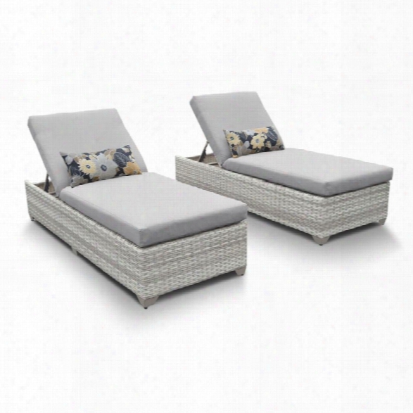 Tkc Fairmont Patio Chaise Lounge In Gray (set Of 2)