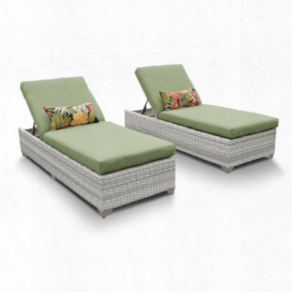 Tkc Fairmont Patio Chaise Lounge In Green (set Of 2)