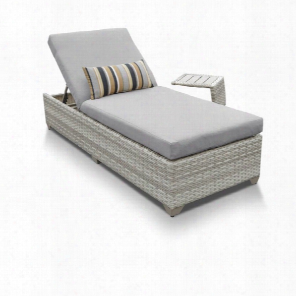 Tkc Fairmont Patio Chaise Lounge With Side Table In Gray