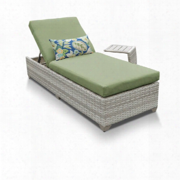 Tkc Fairmont Patio Chaise Lounge With Side Table In Green