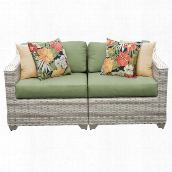 Tkc Fairmont Patio Wicker Loveseat In Green