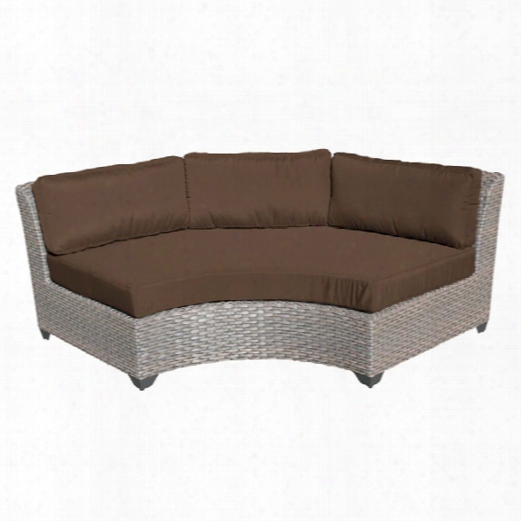 Tkc Florence Curved Armless Patio Sofa In Dark Brown (set Of 2)