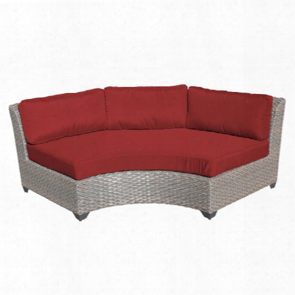 Tkc Florence Curved Armless Patio Sofa In Red (set Of 2)