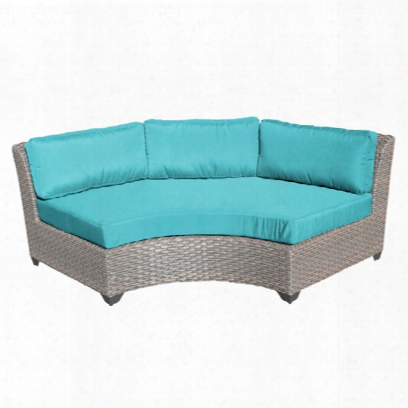 Tkc Florence Curved Armless Patio Sofa In Turquoise (set Of 2)