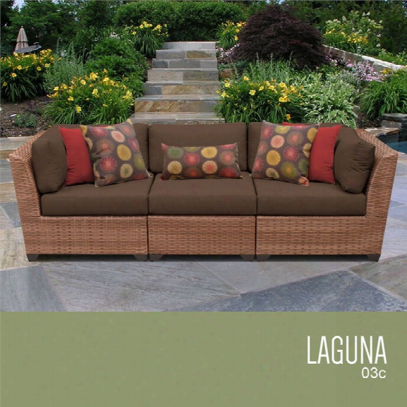 Tkc Laguna 3 Piece Patio Wicker Sofa In Brown