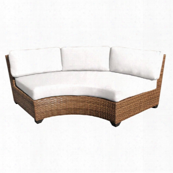 Tkc Laguna Curved Armless Patio Sofa In White (set Of 2)