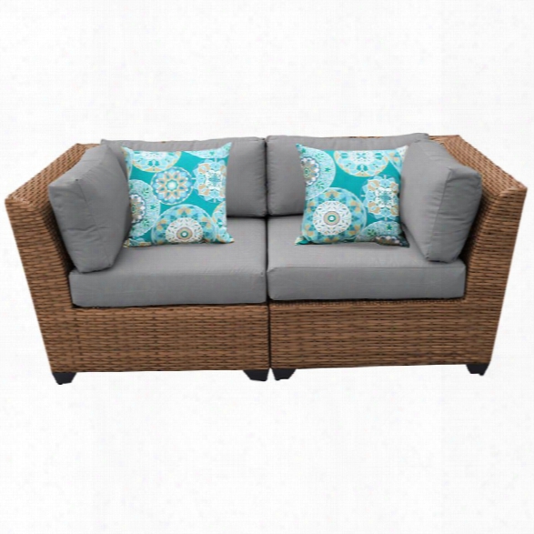 Tkc Laguna Patio Wicker Loveseat In Gray