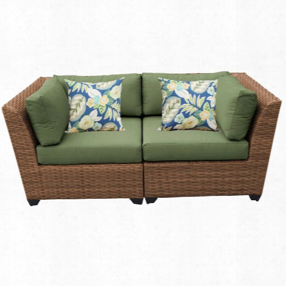 Tkc Laguna Patio Wicker Loveseat In Green