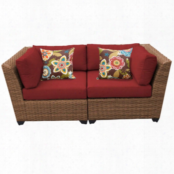 Tkc Laguna Patio Wicker Loveseat In Red