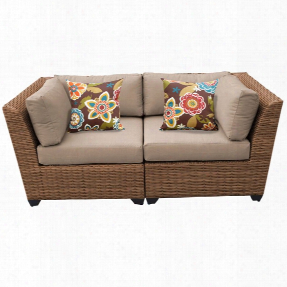 Tkc Laguna Patio Wicker Loveseat In Wheat