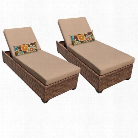 Tkc Laguna Wicker Patio Lounges In Wheat (set Of 2)