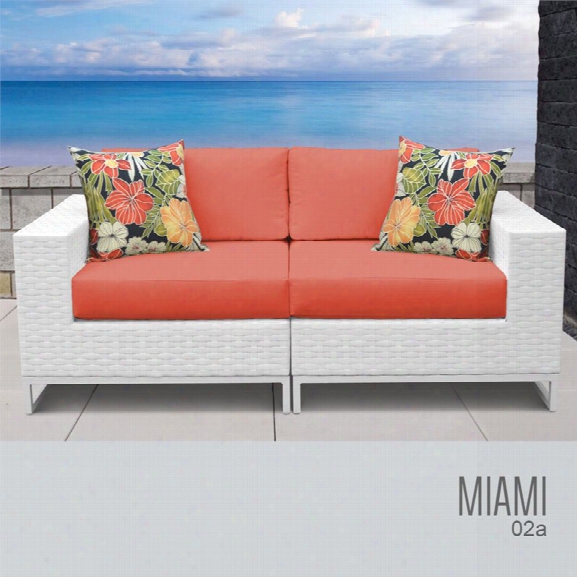 Tkc Miami Patio Wicker Loveseat In Orange