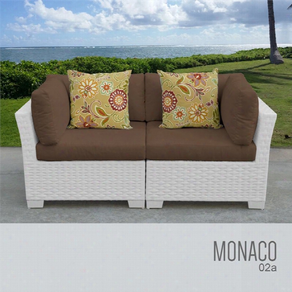 Tkc Monaco Patio Wicker Loveseat In Brown