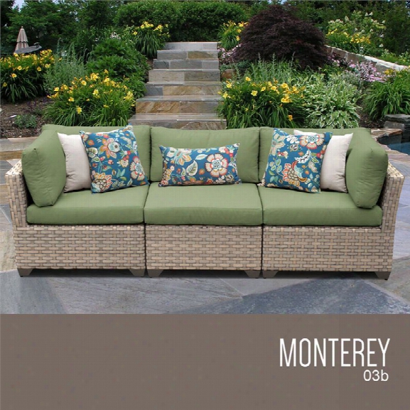 Tkc Monterey 3 Piece Patio Wicker Sofa In Green