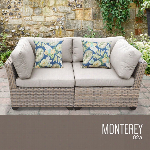 Tkc Monterey Patio Wicker Loveseat In Beige