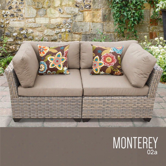 Tkc Monterey Patio Wicker Loveseat In Wheat