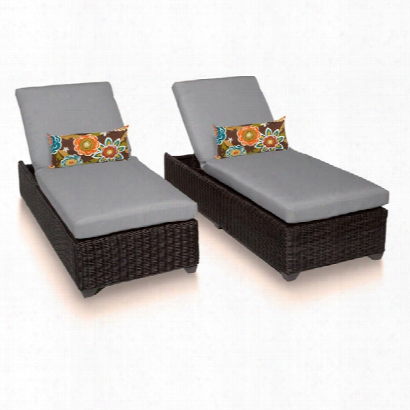 Tkc Venice Patio Chaise Lounge In Gray (set Of 2)