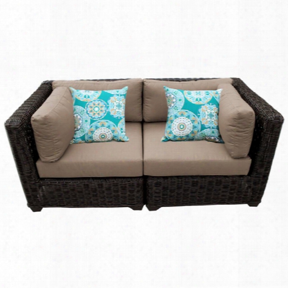 Tkc Venice Patio Wicker Loveseat In Wheat