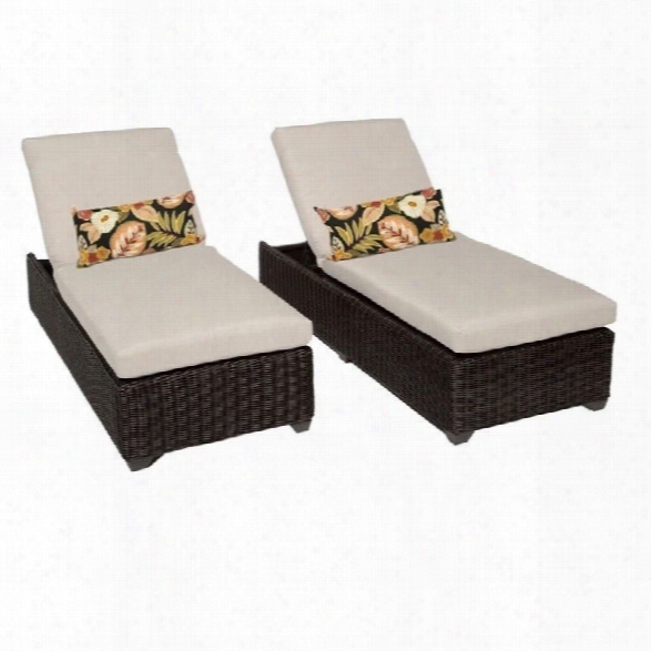 Tkc Venice Wicker Patio Lounges In Beige (set Of 2)