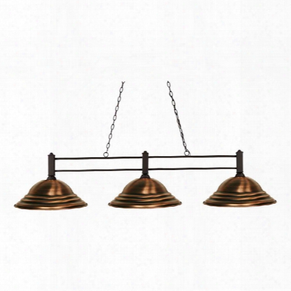 Z-lite Challenger 3 Light Billiard Light In Bronze And Antique Copper