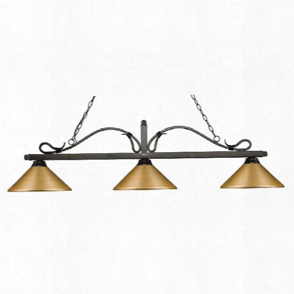 Z-lite Melrose 3 Light Billiard Light In Bronze And Satin Gold