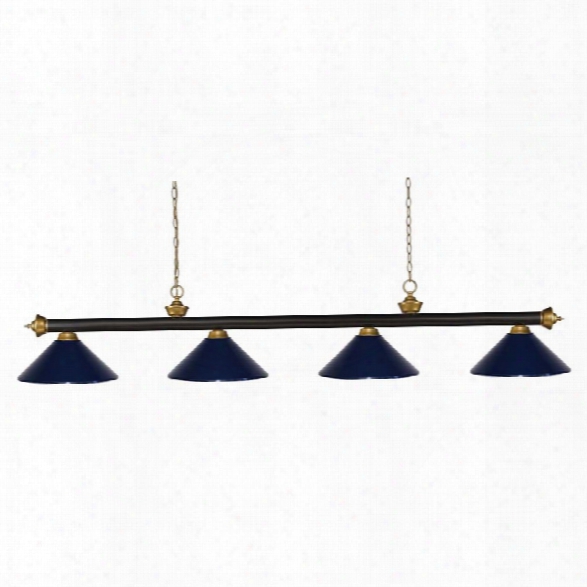 Z-lite Riviera 4 Light Billiard Light In Bronze And Navy Blue