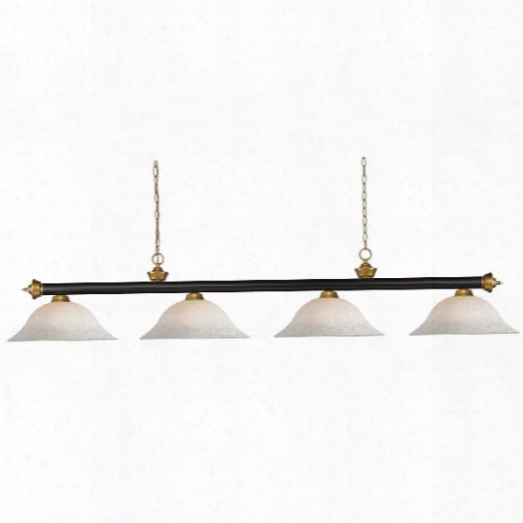 Z-lite Riviera 4 Light Billiard Light In Bronze And White Mottle