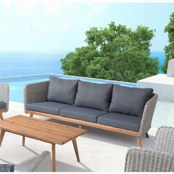 Zuo Grace Bay Outdoor Sofa In Natural And Gray