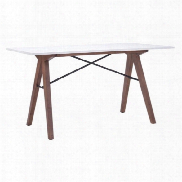 Zuo Saints Writing Desk In Walnut And White