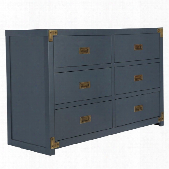 Baby Knightly Wyatt 6 Drawer Dresser In Graphite Blue