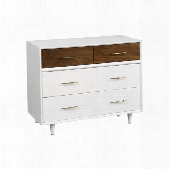 Babyletto Eero 4 Drawer Dresser In White And Natural Walnut