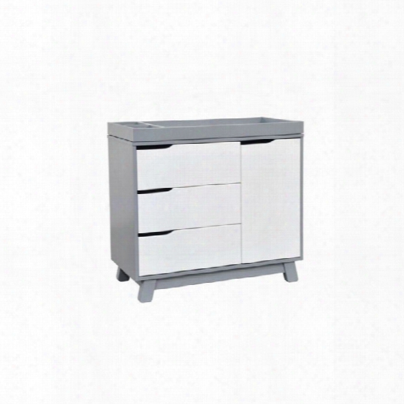 Babyletto Hudson Changer With Removable Changing Tray In Grey / White